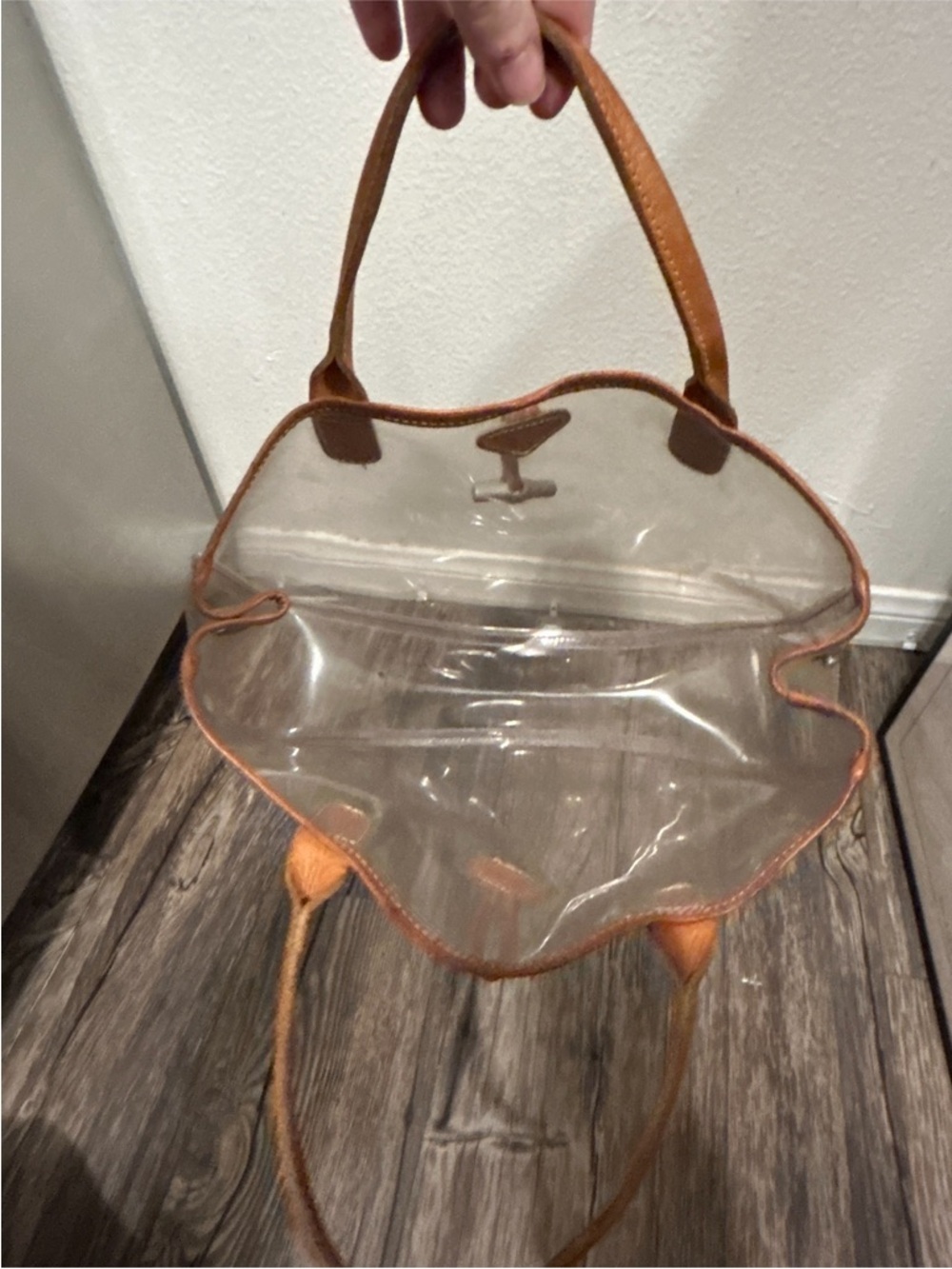 LONGCHAMP RARE PVC Clear Tan Leather Trim
Tote Bag Bamboo Bit Medium Transparent - Picture 4 of 16